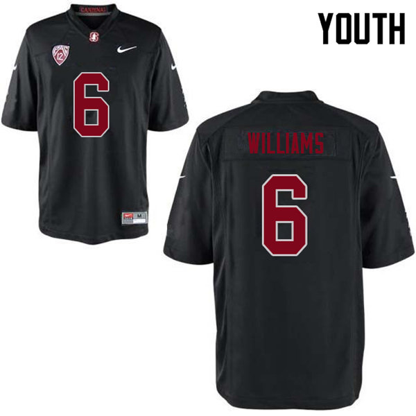 Youth #6 Reagan Williams Stanford Cardinal College Football Jerseys Sale-Black